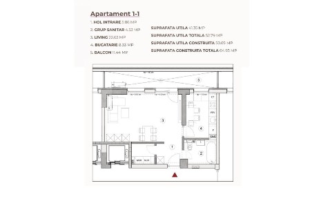 Studio 53.44 mp intr-un ansamblu cu 0% Comision la Achizitie