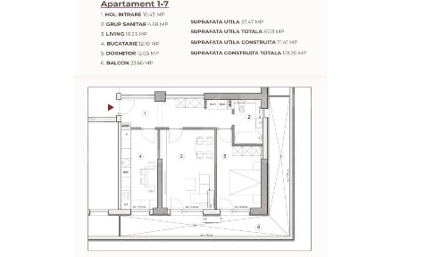 Apartament 2 camere, 81.13 mp, ansamblu 0% Comision Achizitie, Calea S