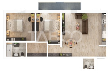 De vanzare - Apartament cu 3 camere 2 bai parcare Doamna Stanca
