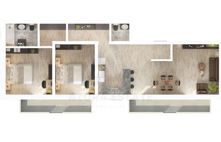 Apartament etaj 1 cu 78 mp utili 3 camere 2 bai 2 balcoane Dna Stanca
