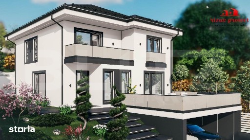 Casa la rosu, Demisol+Parter+Etaj, 223 mp, teren 10 ari