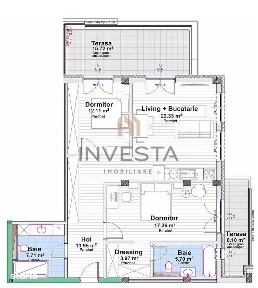 Apartament 3 camere 83 mp cu 2 terase, bloc nou, zona Marasti!