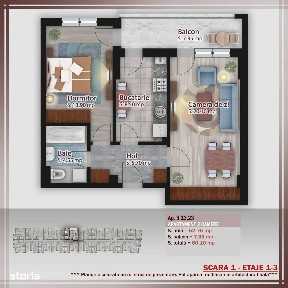 OZANA, GURA PUTNEI, BLOC NOU, 2 CAMERE 60 MP, PARC TEILOR