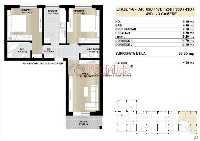 Grand Arena - Postalionului - 3 camere decomandat