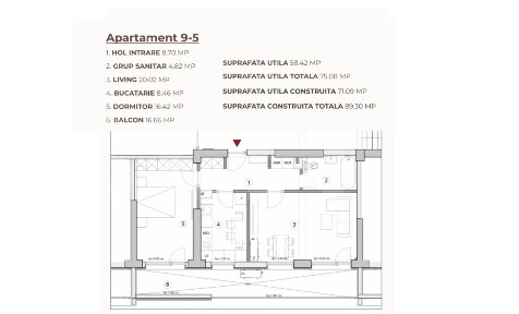 Apartament 2 camere, 75.08 mp, ansamblu 0% Comision Achizitie, Calea S