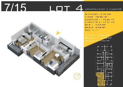 3 CAM. DECOMANDAT / ROSSA RESIDENCE ARIESULUI / PALLADY!