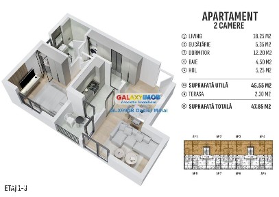 Apartament 2 camere-Incalzire pardoseala-Alunului-Prel. Ghencea