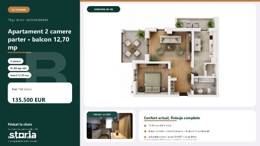 Apartament Nou Cu 2 Camere | 72,80 Mp | Targu Mures