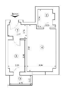 Apartament cu o camera, decomandat (bucatarie inchisa), 41mp, 88.500