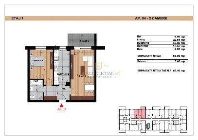 Apartament 2 camere, 63.4 mp, parcare subterana, Aparatorii Patriei