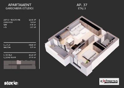 2 camere decomandat, 50.25 mp, Bd. Metalurgiei - etaj 3, comision 0
