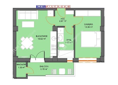 Apartament cu 2 camere etaj 1 cu parcare subterana zona Doamna Stanca