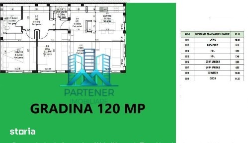 INTABULAT! Apartament 3 camere cu GRADINA 120 mp, Pacurari - Rediu