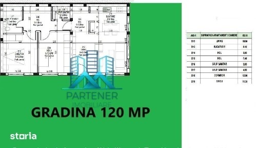 INTABULAT! Apartament 3 camere cu GRADINA 120 mp, Pacurari - Rediu