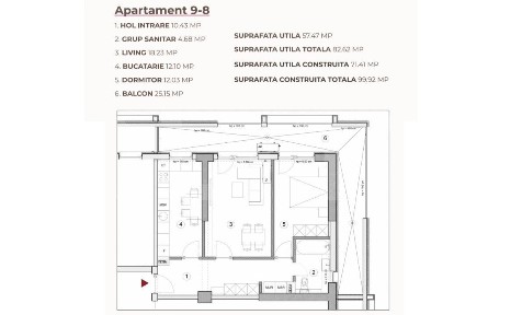 Apartament 2 camere, 82.62 mp, ansamblu 0% Comision Achizitie, Calea S