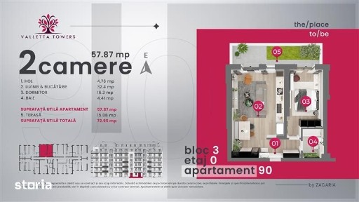 Apartament 2 camere/parter/gradina/73mp utili/Valletta Towers/Craiova