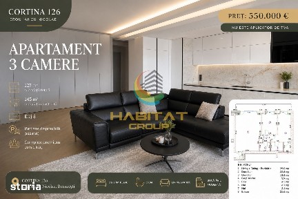 Închiriere Apartament 3 camere LUX - 127 mp - Pipera | Cortina 126