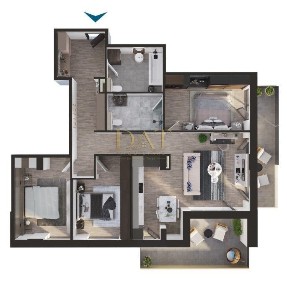 Apartament 4 camere | 2 bai, | 2 terase 99mp bloc premium Marasti