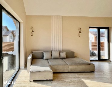 Casa modernă premium, 113 mp utili, curte 295 mp, fotovoltaice, 3 băi