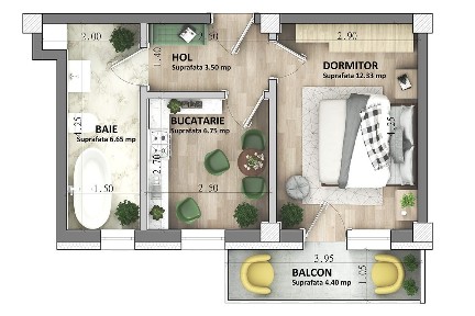 ASTORIA RESIDENCE - Apartament 1 camera 33 mp Lunca Cetatuii