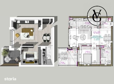 Apartament 2 camere spatios - Blue Bike Eden