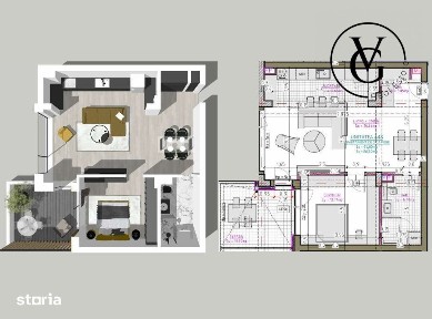 Apartament 2 camere spatios - Blue Bike Eden