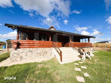Casa din busteni, 80 mp, 4ari teren, zona Plopeni