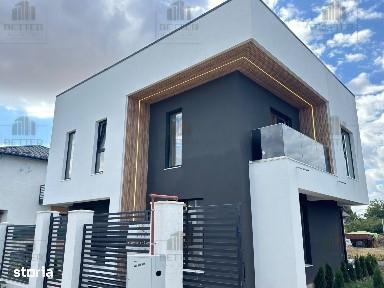 Casă modernă P+1E, 5 camere, 3 băi, 132 mp total, Berceni