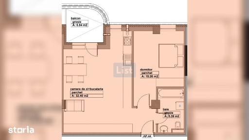 Apartament de vanzare, 2 camere, lift, bloc nou, finisat, comision 0%
