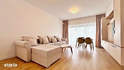 Apart. 2 cam. parter, complet mobilat, terasă, parcare. DaVinci Homes.
