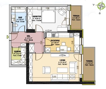 Apartament cu 2 camere, Urban Residence Tractorul