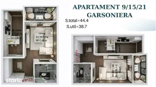 METROU NICOLAE TECLU, Garsoniera 45 mp, finisaje premium