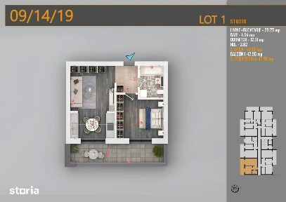 Pallady, Studio Premium 55 mp, Ansamblu Nou 2026
