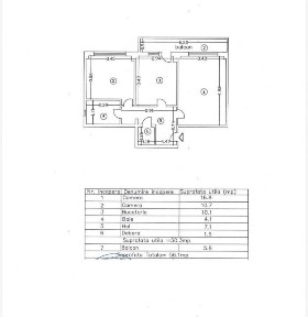 Apartament 2 camere 56mp, zona Vidin, etaj 3/4.