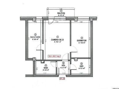 Apartament de 55 mp utili,etaj intermediar,bloc nou,zona Terra