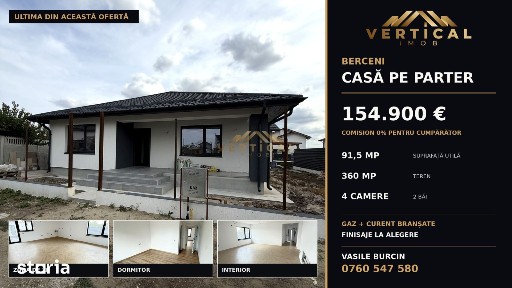 Ofertă Berceni: casă parter, 92 mp utili, teren 360 mp | Comision 0%