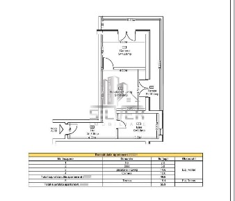 Apartament cu 2 camere/finisat/CF/41 mp/terasa 15 mp.