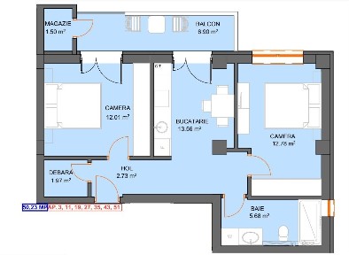 Apartament 2 camere,decomandat, etaj 1,parcare, insorit, zona Supeco