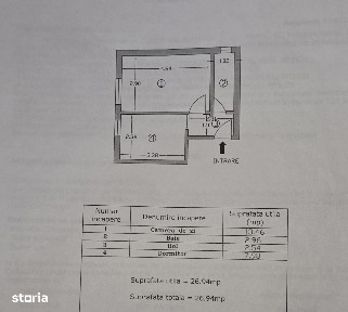 Garsoniera etaj 1 Războieni 45000euro