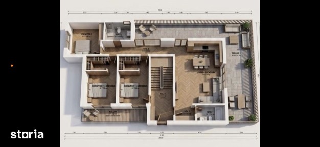 Apartament 4 camere- construcție nouă - 115 mp + terasă 65 mp