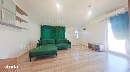Apartament mobilat și utilat complet, cu curte proprie