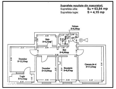CET 3 Camere Decomandate Su=68mp Centrala Mobilat Utilat Izolat