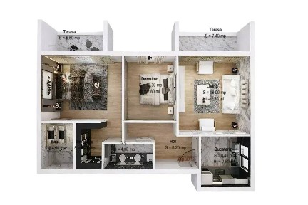 Theodor Pallady metrou Teclu, Bloc Nou, 3 camere 90 mp