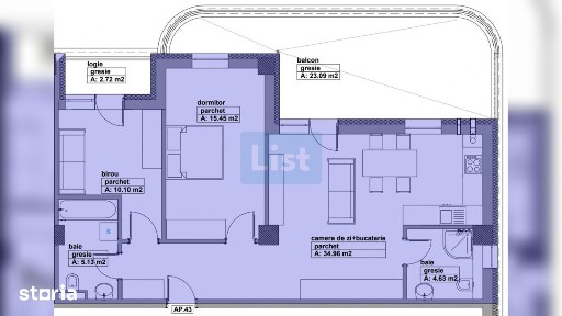Apartament de vanzare, 3 camere, 111.44mpc, lift, terasa, comision 0%