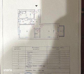 Apartament cu 2 camere-Bloc 1984-etaj 2/4-53.2mp