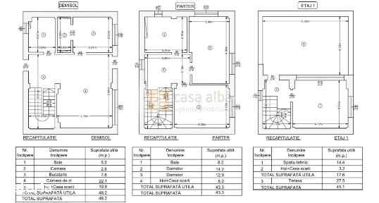 Popas Pacurari - duplex modern de inchiriat, D+P+E, terasa, parcare