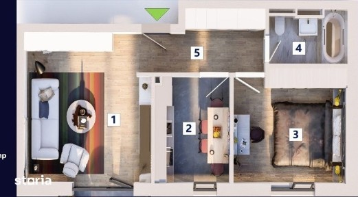 Confort si Stil - Apartament 2 camere 54mp, imobil tip vila P+3+M