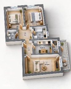 Apartament cu 3 camere, 2 bai, balcon si garaj | La rosu sau la cheie