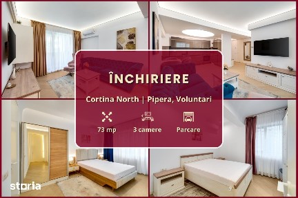 Cortina North || 3 camere || Dormitor și Birou || Comision 0%