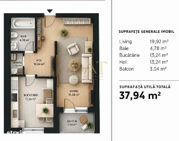 Apartament 1 cameră | semifinisat | etaj intermediar | zona Soporului